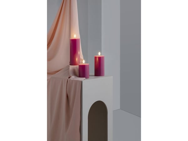 Moods & More LED-blockljus i vintage rose – Ø 7,4 cm x H 10 cm