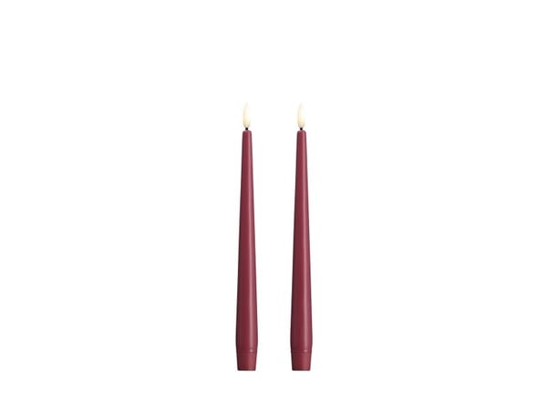 Moods & More LED-kronelys i vintage rose Ø 2,3 cm x H 25 cm – 2 stk