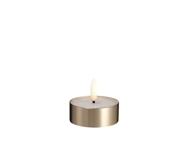 Moods & More LED-telys i messing med smelte­effekt – Ø 6,3 cm x 2,5 cm