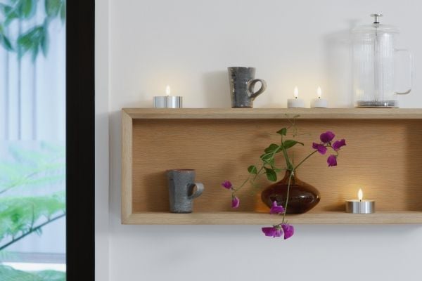 Moods & More LED-telys i sølv med smelte­effekt – Ø 6,3 cm x 2,5 cm