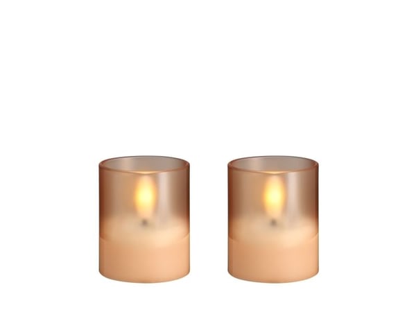 Moods & More LED-glasslys i champagne Ø 4,7 cm x H 5,7 cm – 2 stk