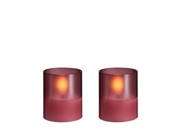 Moods & More LED-glasslys i vintage rose Ø 4,7 cm x H 5,7 cm – 2 stk