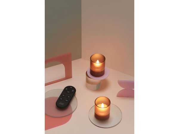 Moods & More LED-glasljus i vintage rose Ø 4,7 cm x H 5,7 cm – 2 st