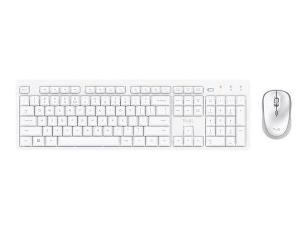Trust Ody II - Tastatur- og mussett - stille - full size - trådløs - QWERTY - amerikansk engelsk - hvit