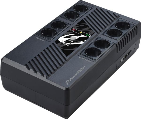 PowerWalker VI 600 MS FR - UPS - AC 230 V - 360 watt - 600 VA - 7 Ah - USB - utgangskontakter: 8