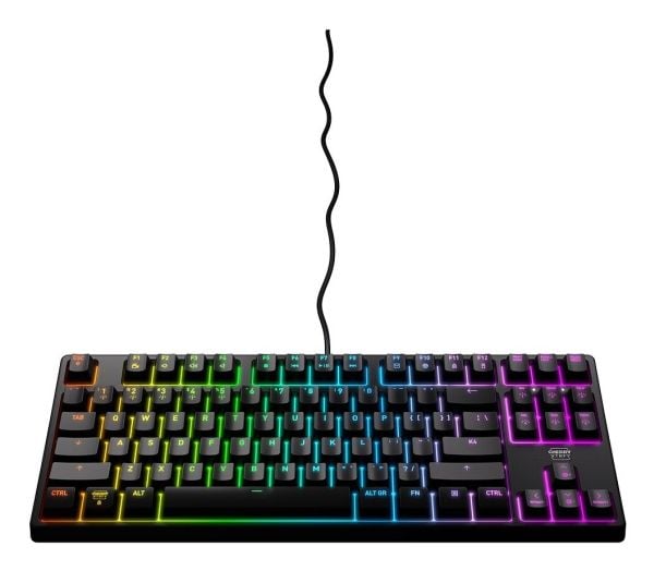CHERRY XTRFY K4V2 - Tastatur - RGB - 80% - TKL - bakgrunnsbelyst - USB - QWERTY - Portugisisk - tastsvitsj: CHERRY MX2A Red - hvit