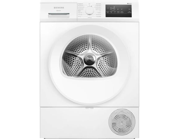 Siemens iQ300 WT45HVA4, Frittstående, Frontmatet, Kondensasjon, Hvit, Rotasjon, Berøringskontroll, Riktig/Høyre