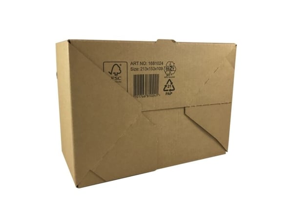 Postæske, indre dim: 330 x 247 x 152 mm 1-lags,B-flute, 3.000 mm, FEFCO 0701 m/Automatbund selvklæbe - (10 stk.)