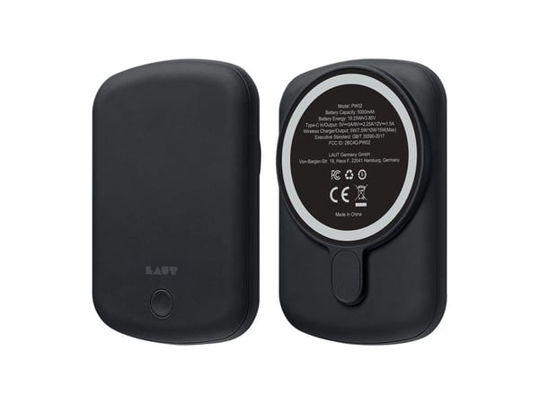 LAUT PW02, 5000 mAh, Trådløs lading, 3,85 V, Sort
