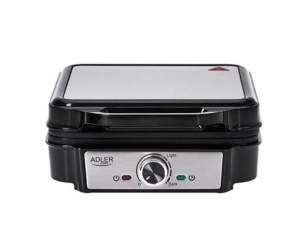 Adler AD 3083, 4 vafler, firkant, Sort, Sølv, 0,65 m, 1200 W, 1800 W