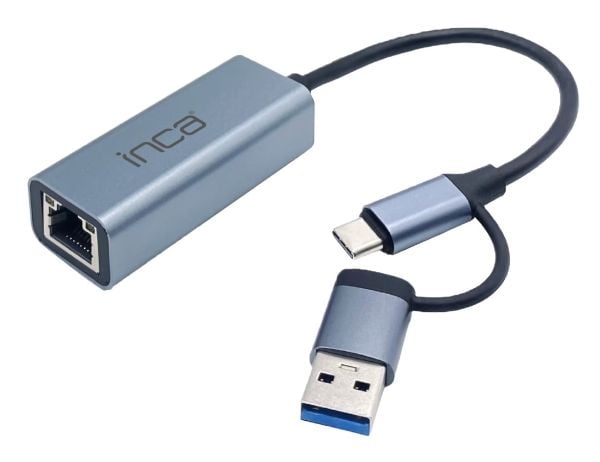 INCA Adapter IUTP-01TX Ethernet > USB- og Type C-tilkobling