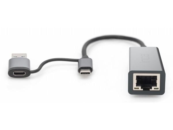 INCA-sovitin IUTP-01TX Ethernet > USB- ja C-tyypin liitäntä