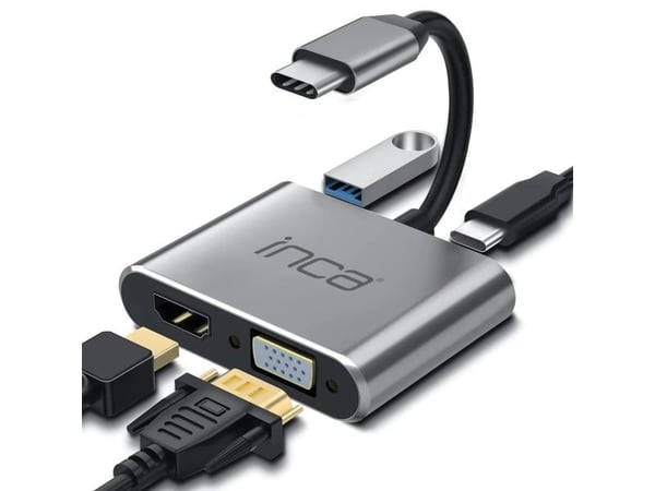 Inca ITPC-06TX, USB Type-C, HDMI, USB 3.0, USB Type-C, VGA, 5000 Mbit/s, 30 hz, 1920 x 1080 (HD 1080), 3840 x 2160, 1080p, 2160p