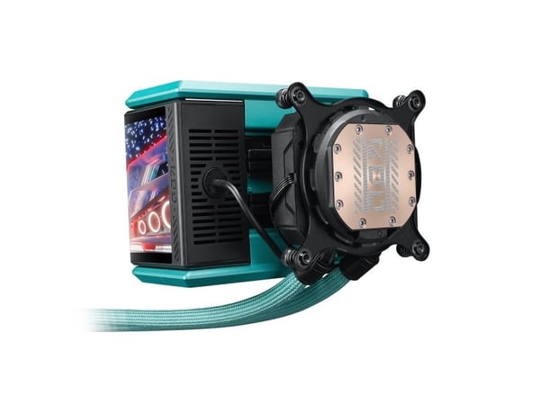 ASUS ROG RYUO IV 360 ARGB Hatsune Miku Edition, Alt-i-ett væskekjøler, 12 cm, Sort, Turkis