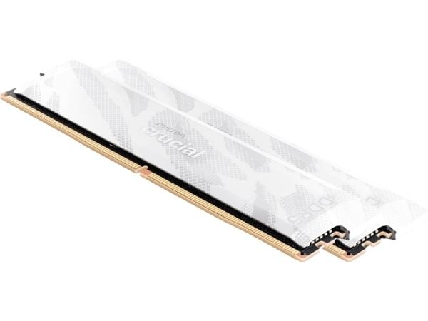 Crucial Pro OC - DDR5 - sett - 32 GB: 2 x 16 GB - DIMM 288-pin - 6400 MT/s / PC5-51200 - CL32 - 1.35 V - ikke-bufret - snøfoks hvit