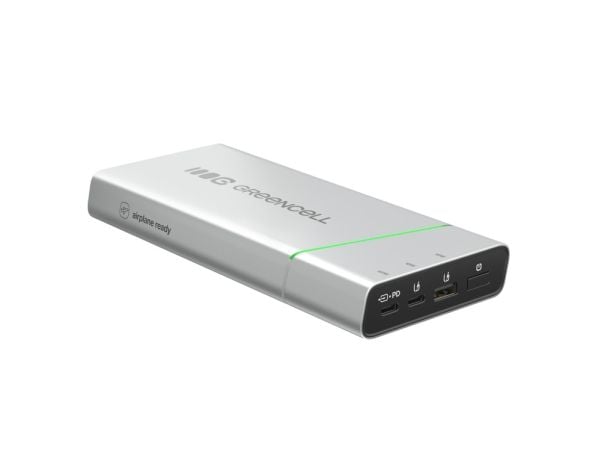 Green Cell PBPLGC20P, 20800 mAh, Lithium-Ion (Li-Ion), Power Delivery, 20800 W, Aluminium, Sort, Grønn, Lysegrå, Sølv