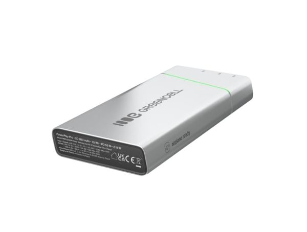 Green Cell PBPLGC20P, 20800 mAh, Lithium-Ion (Li-Ion), Power Delivery, 20800 W, Aluminium, Sort, Grønn, Lysegrå, Sølv