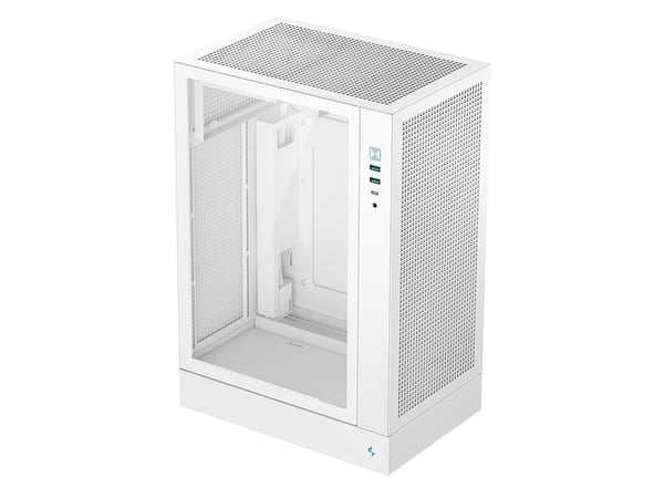 DeepCool CH170 Plus WH - Mid tower - micro ATX - sidepanel med vindu (herdet glass) - ingen strømforsyning (ATX / SFX / SFX-L) - hvit - USB/lyd