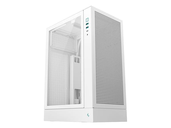 DeepCool CH170 Plus WH - Mid tower - micro ATX - sidepanel med vindu (herdet glass) - ingen strømforsyning (ATX / SFX / SFX-L) - hvit - USB/lyd