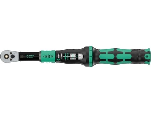 Wera 05075694001, Skrallenøkkel, Nm, Mekanisk, 2,5 - 25 Nm, Sort, Grønn