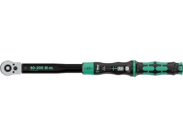 Wera 05075695001, Skrallenøkkel, Nm, Mekanisk, 1/2", 40 - 200 Nm, Sort, Grønn