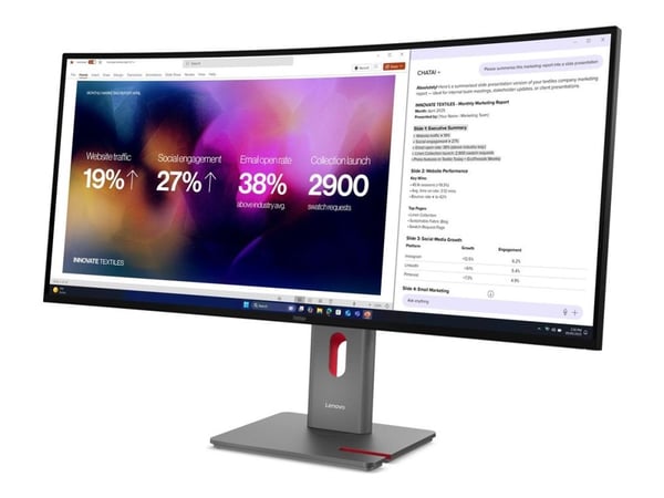 Lenovo ThinkVision P40WD-40 - LED-skjerm - kurvet - 40" (39.7" synlig) - 5120 x 2160 5K @ 120 Hz - IPS - 400 cd/m² - 2000:1 - HDR10 - 4 ms - Thunde...