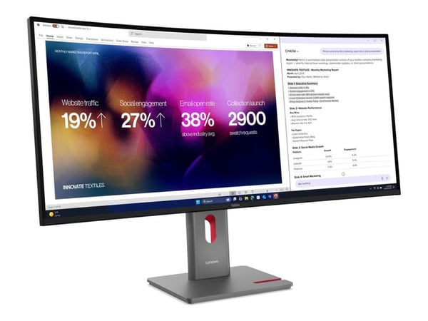 Lenovo ThinkVision P40WD-40 - LED-skärm - böjd - 40" (39.7" visbar) - 5120 x 2160 5K @ 120 Hz - IPS - 400 cd/m² - 2000:1 - HDR10 - 4 ms - Thunderbo...