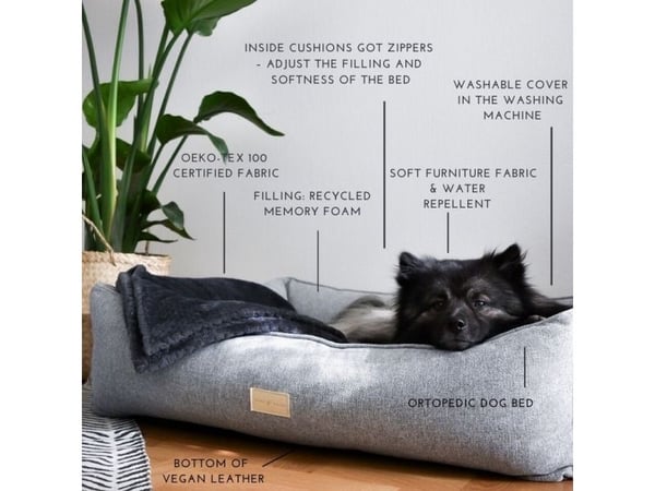 Shiro &amp; Malou Cozy Corner Hundeseng Grå L 120cm