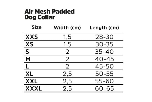 Dogman Air Mesh polstret halsbånd Svart M