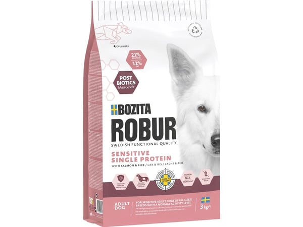 Bozita Robur Adult Sensitive Single Protein Salmon Hundmat 3kg