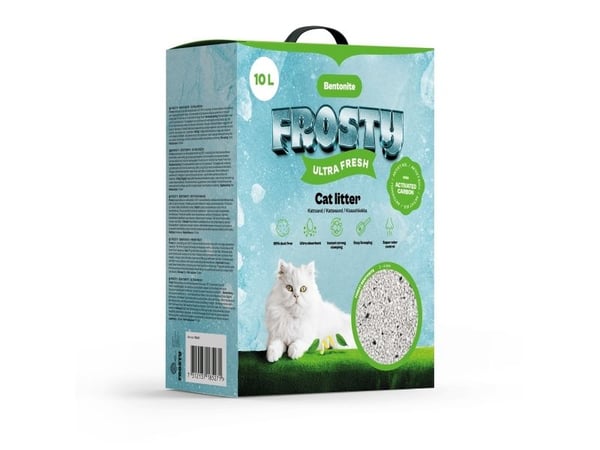 Frosty Bentonit Aktivt Kol Ultra Fresh Kattsand 10l