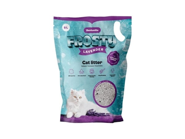 Frosty Bentonit Aktivt Kol Lavendel Kattsand 5l