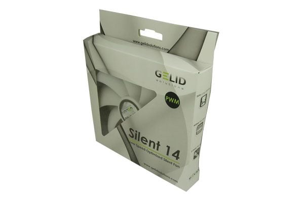 Gelid Solutions Silent 14 PWM, Tuuletin, 14 cm, 750 RPM, 1200 RPM, musta, Valkoinen