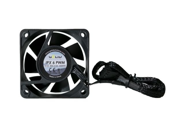 Gelid Solutions IPX 6 PWM, Tuuletin, 6 cm, 1200 RPM, 4000 RPM, Musta