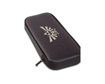 PowerA 1506609-01, Pussi, Nintendo, Ruskea, Ei kaadu, Pölynkestävä, Naarmuuntumisenkestävä, Vetoketju, Legend of Zelda Wingcrest design
