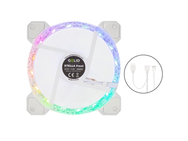 Gelid Solutions Stella Frost, vifte, 12 cm, 70 kubikkfot/min, hvit