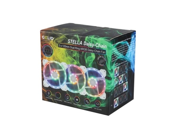 Gelid Solutions Stella Daisy Chain, Fan, 12 cm, 70 cfm, Vit