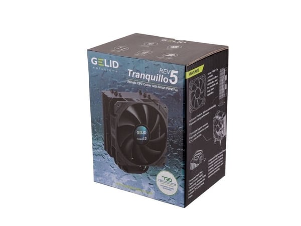 Gelid Solutions Rev. 5 Tranquillo, Ilmanjäähdytin, 12 cm, 700 RPM, 1600 RPM, 26,5 dB, 65,5 cfm