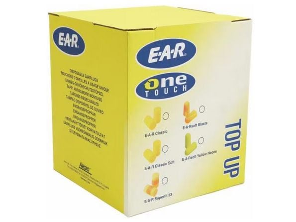 3M E-A-R Classic Earplugs, Top Up Bag, PD-01-009, Gjenbrukbar øreplugg, In-ear, Gult, Trådløs, 31 dB, Polyvinylklorid (PVC)