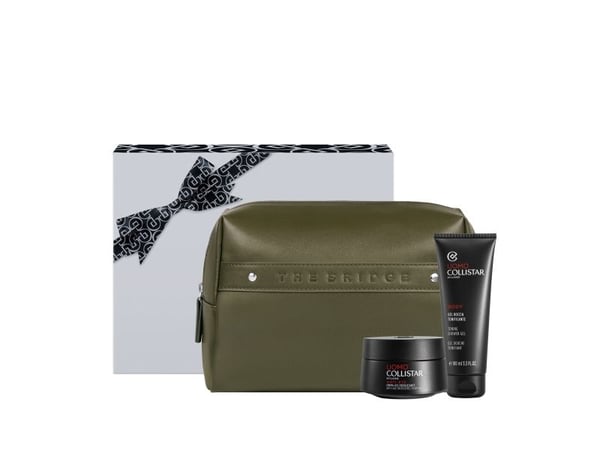 COLLISTAR SET (UOMO ENERGIZING ANTI-AGING CREAM GEL 50 ML + TONING SHOWER GEL 100 ML + POUCH)