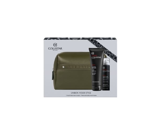COLLISTAR SET (COLLISTAR UOMO SHOWER GEL 250ML + MINI FOAM 75ML + POUCH)