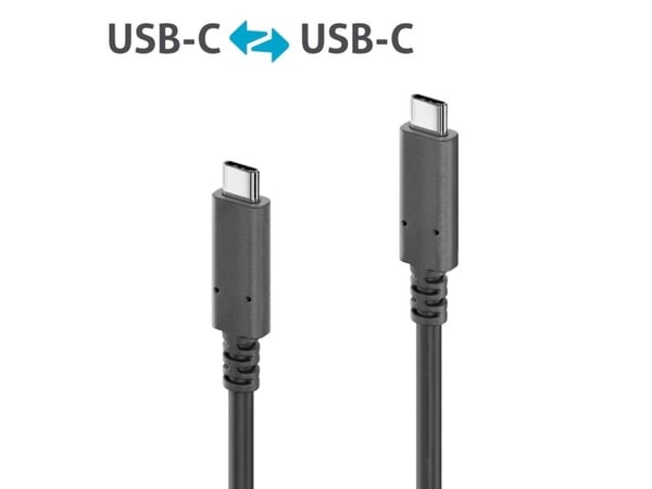 Purelink PureInstall PI6000 - USB-kabel - 24 pin USB-C (hann) til 24 pin USB-C (hann) - USB / USB 2.0 / USB 3.2 Gen 2 - 20 V - 3 A - 3 m - rund, ak...