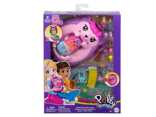 Polly Pocket Wearable Hedgehog Mom & Baby Compact