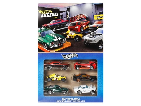 Hot Wheels Legends Multipack - Legends HW sett med 6 premium metallbiler i 1:64 med dekorasjoner JBY78
