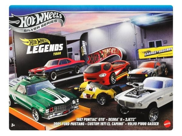 Hot Wheels Legends Multipack - Legends HW sett med 6 premium metallbiler i 1:64 med dekorasjoner JBY78