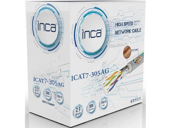 Inca ICAT7-305AG, 305 m, Cat7, S/FTP (S-STP), RJ-45, RJ-45, Grå