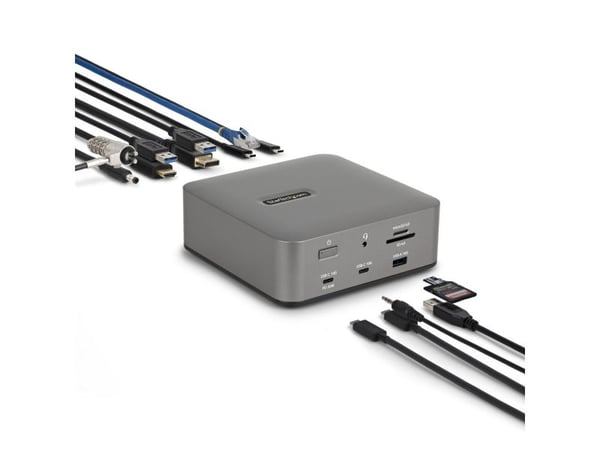 Startech - Dokkingstasjon - for bærbar, bærbar - USB-C / USB4 / Thunderbolt 3 / Thunderbolt 4 / Thunderbolt 5 / USB-A - HDMI, DP - 1GbE - 180 watt ...