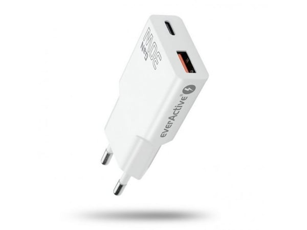 Everactive Super slim qc 3.0 30w 1xusb 1xusb-c hvit sc-380q nettlader