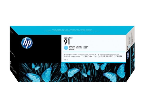 HP 91 - 775 ml - ljus cyan - original - DesignJet - bläckpatron - för DesignJet Z6100, Z6100ps