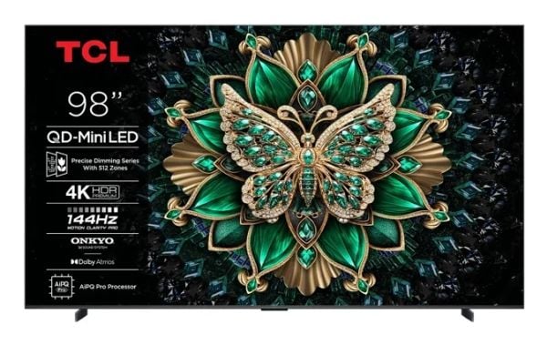 TCL C6K 98C6K-UK, 2,49 m (98"), 3840 x 2160 piksler, 4K Ultra HD, QLED, Smart TV, Wi-Fi